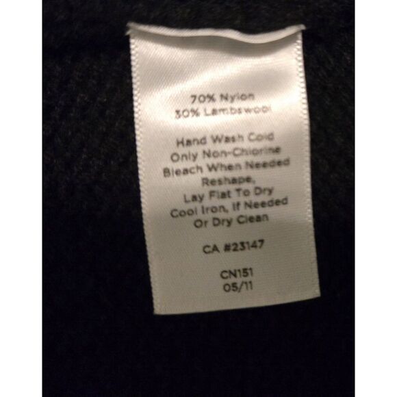 Talbots Lambswool Black Open Front Knit Cardigan Sweater Long Sleeve‎ Classic LG - Picture 4 of 4